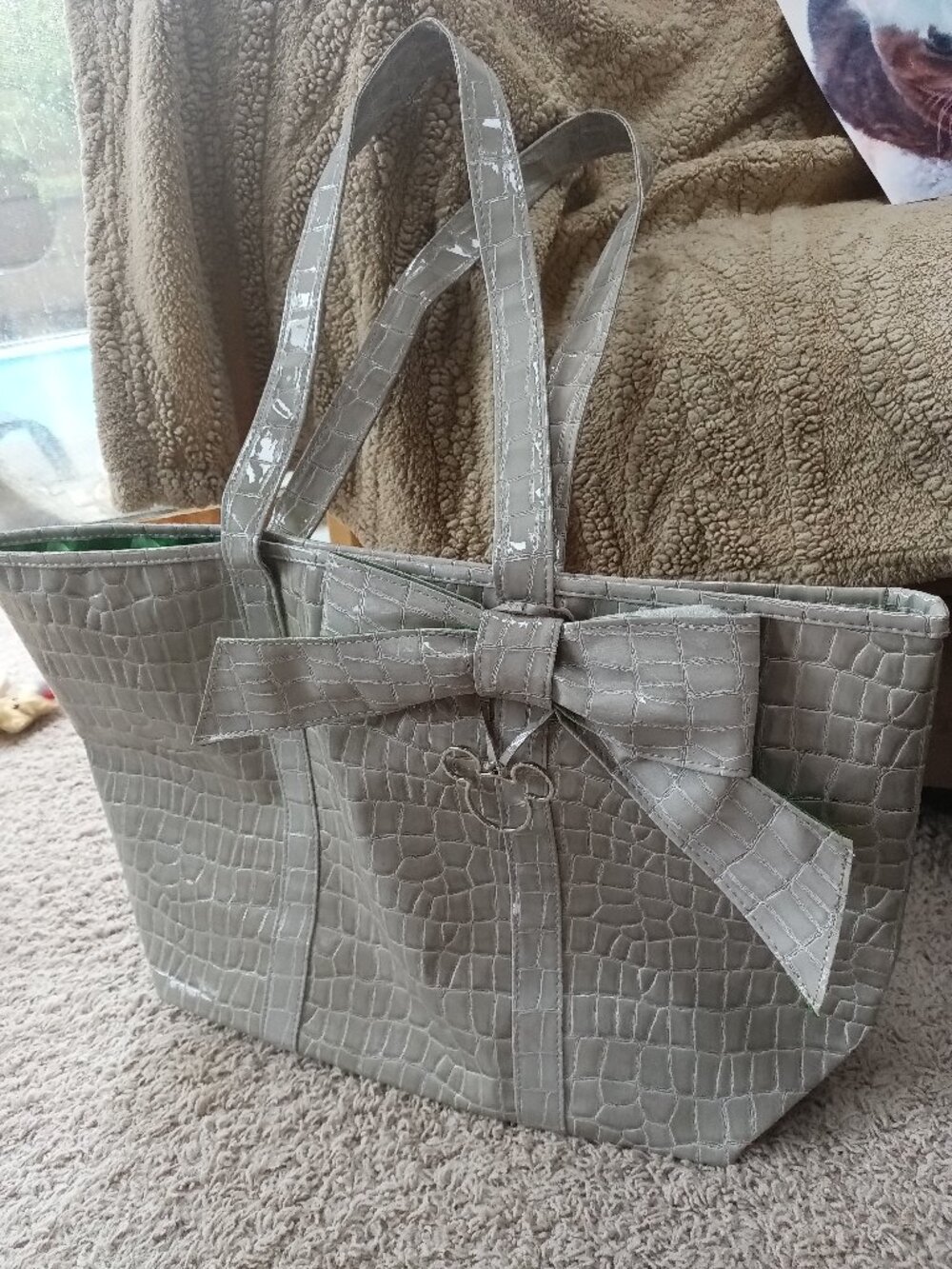 New Disney Parks Grey Croc Tote Bag NWOT